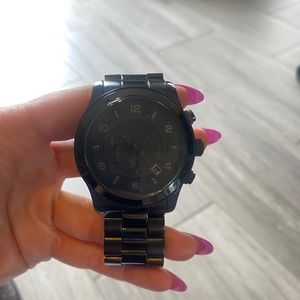 Michael Kors Black Large Chunky Watch (Women's)